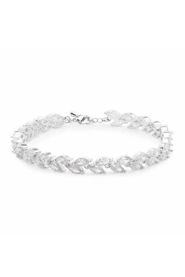 Jon Richard Silver Cubic Zirconia Multi Navette Bracelet