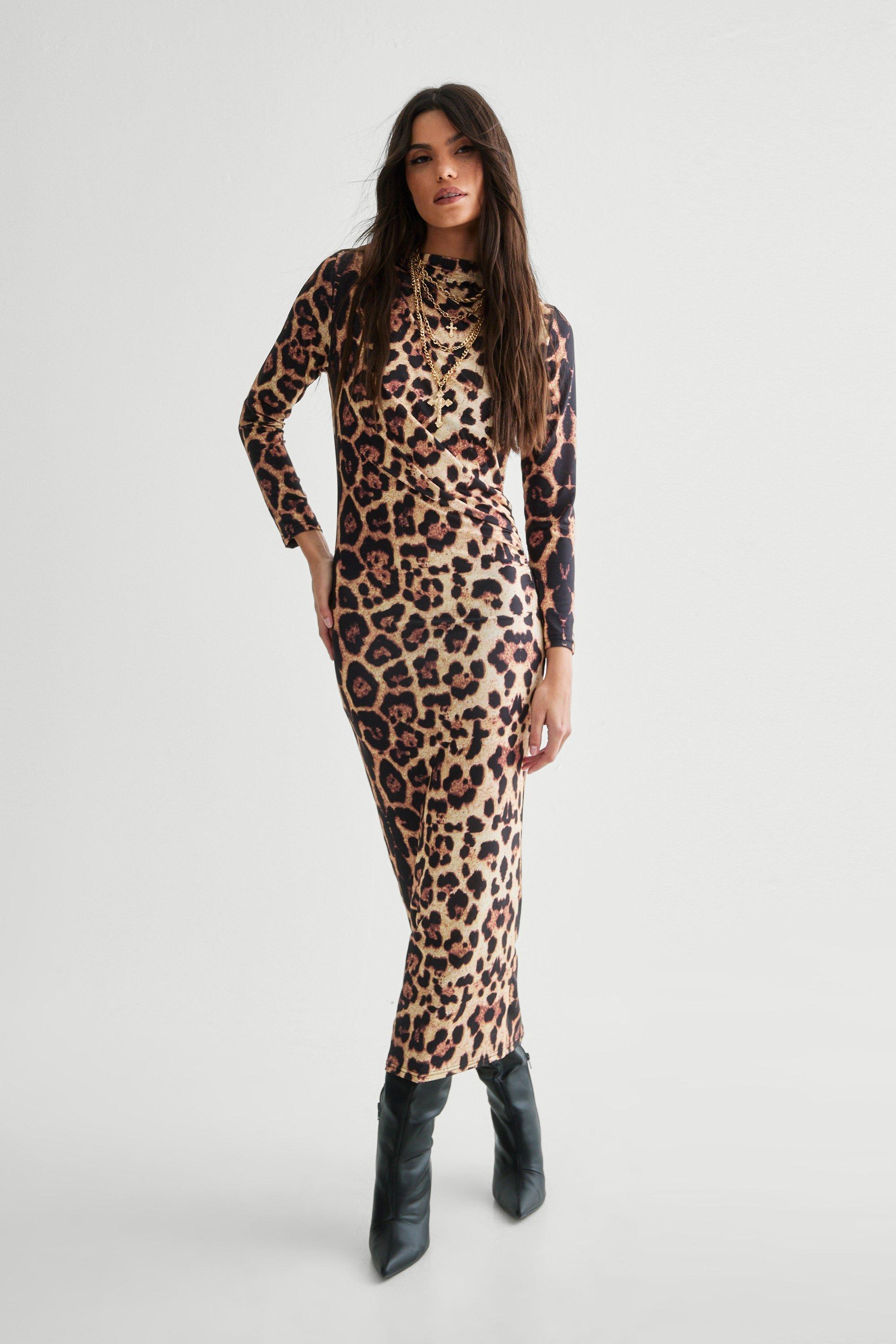 Midi Dress Nasty Gal Leopard Dress Buy Nasty Gal Easy Tiger Plus Wrap Midi  Dress In Brown 6thStreet UAE