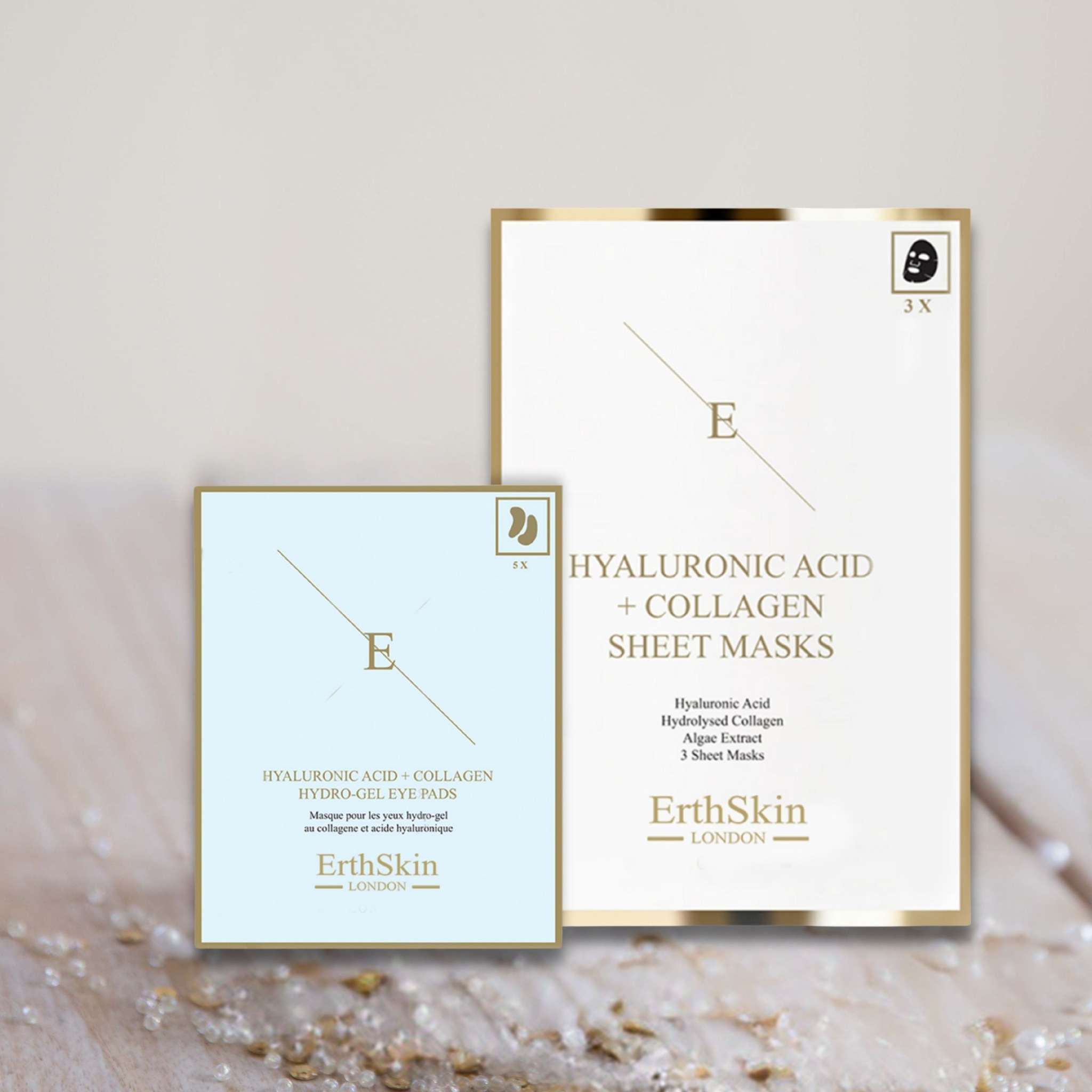 Erth Skin London Hyaluronic Acid & Collagen Mask - 3 sheets + Hyaluronic Acid + Collagen Hydrogel Eye Pads 5 X 2 image 3
