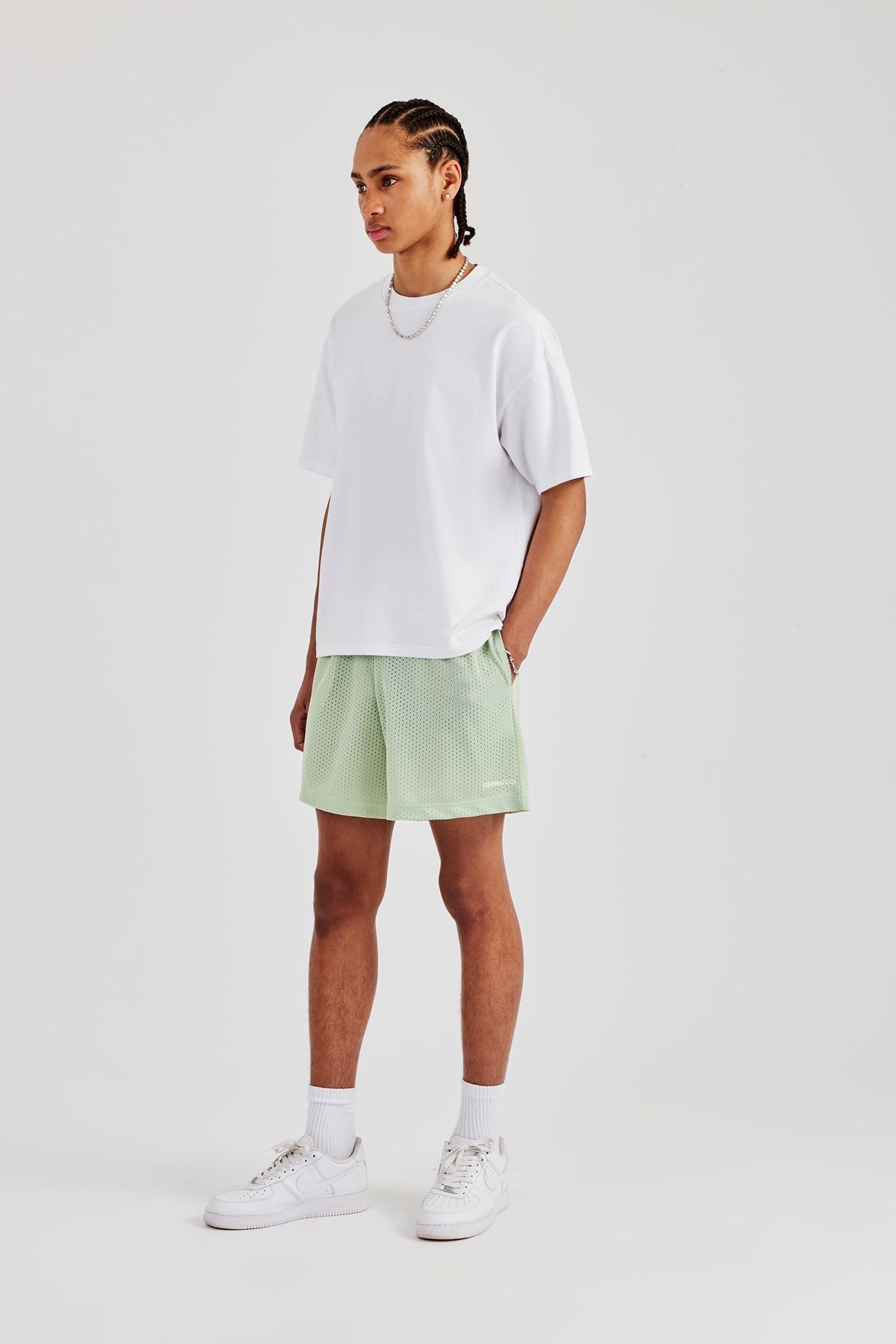 Cernucci Cernucci Embroidered Mesh Short - Sage image 5