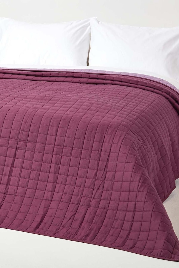 Homescapes Cotton Quilted Reversible Bedspread