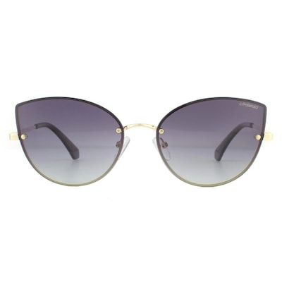 Polaroid Cat Eye Gold Violet Grey Gradient Polarized Sunglasses