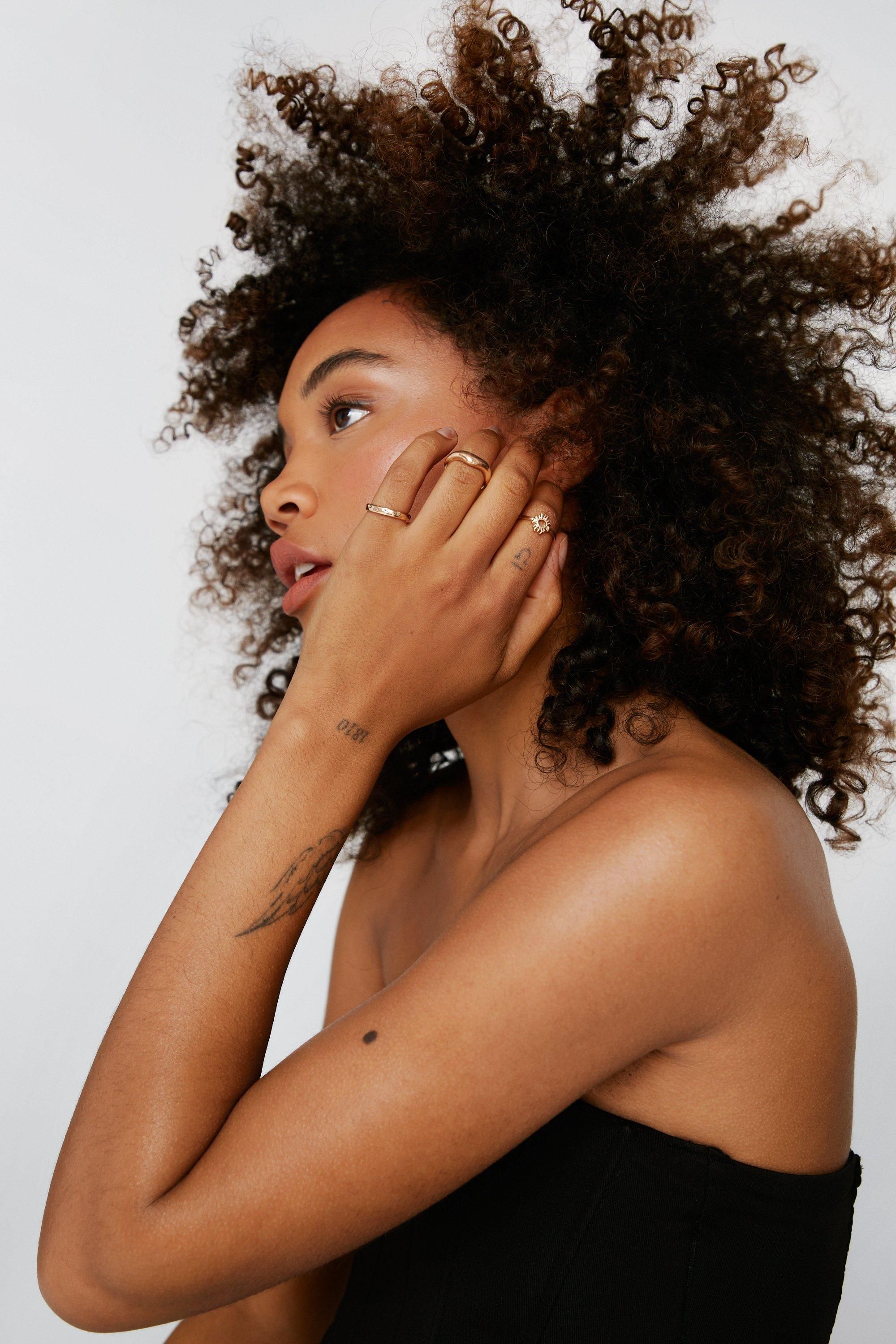 NastyGal Snake Ring 8 Piece Set Gold