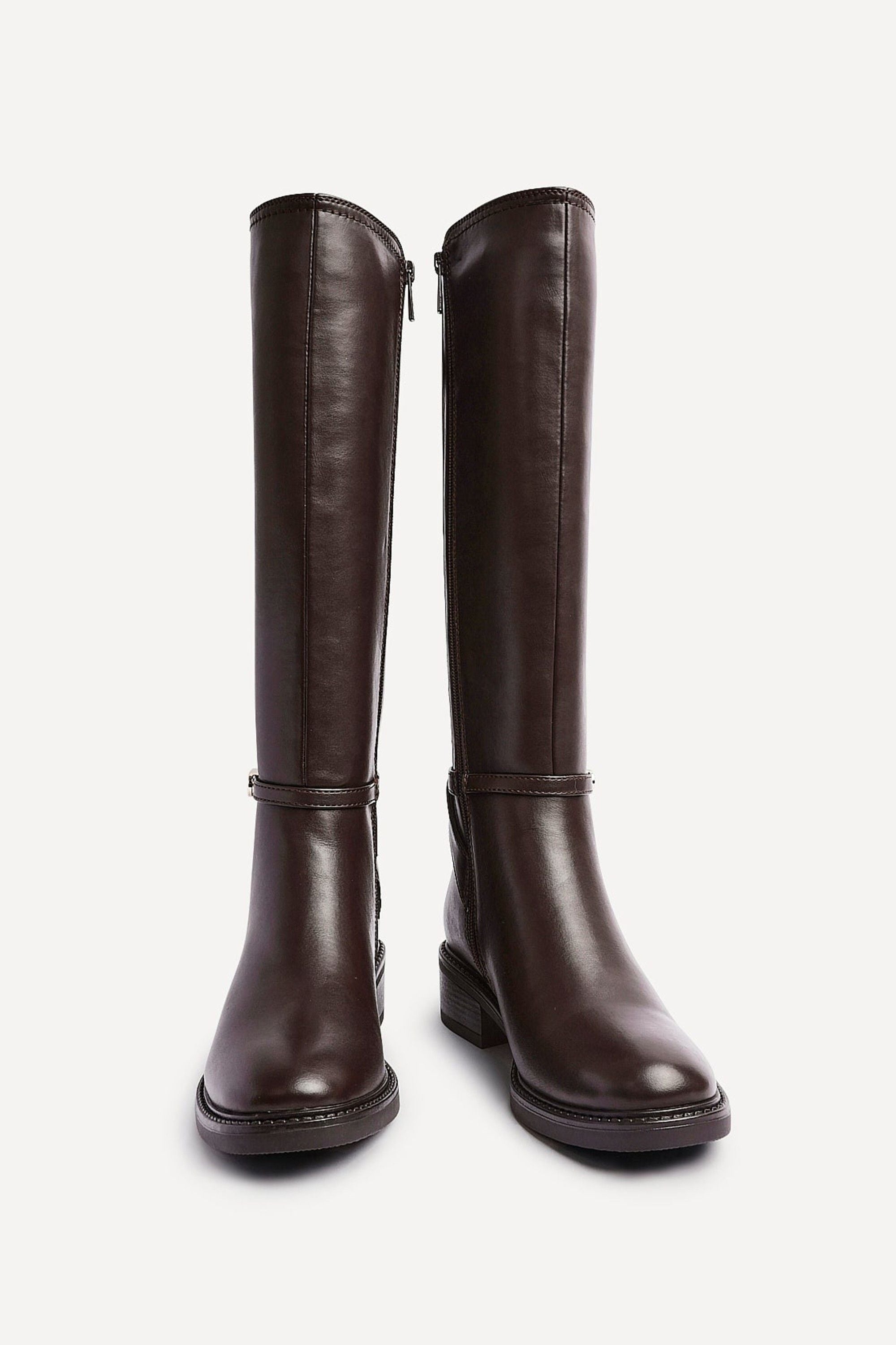 Linzi Power Brown Faux Leather Riding Boot image 3