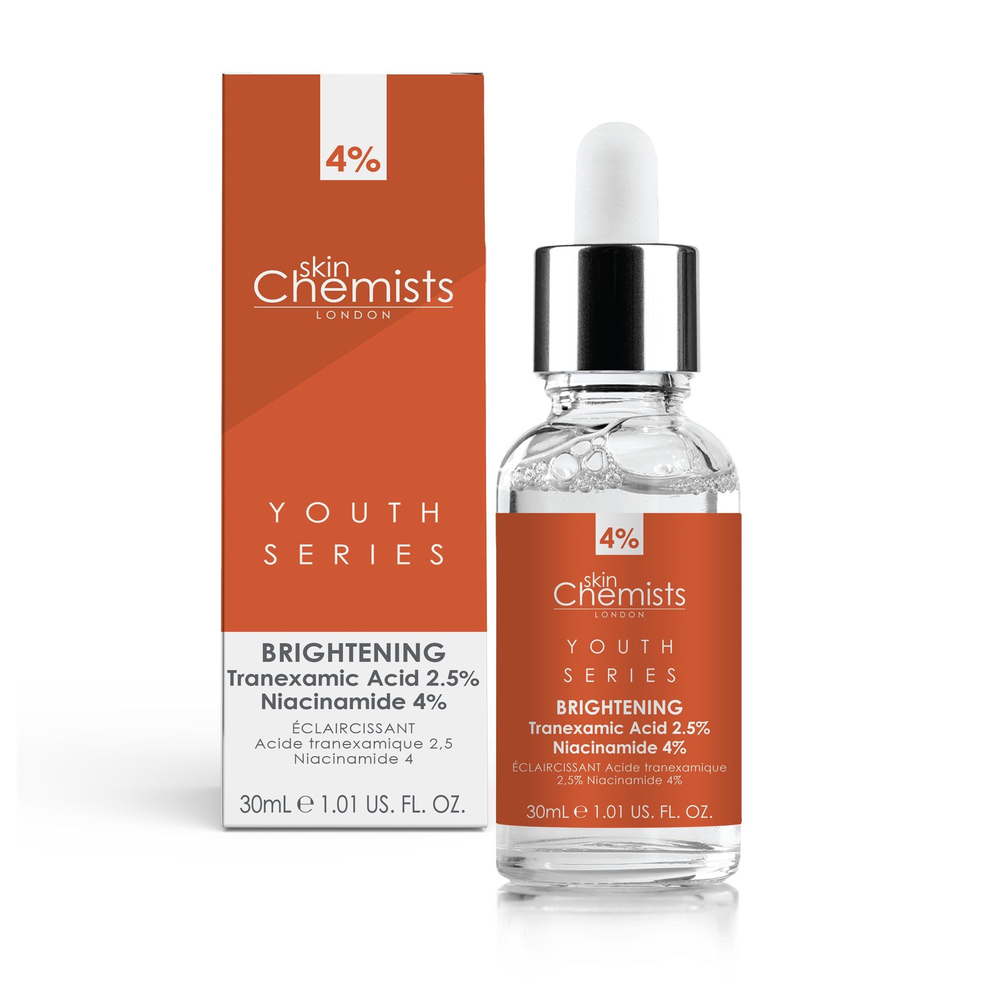 skinChemists Youth Series Tranexamic Acid 2.5%, Niacinamide 4% Brightening Serum 30ml image 2