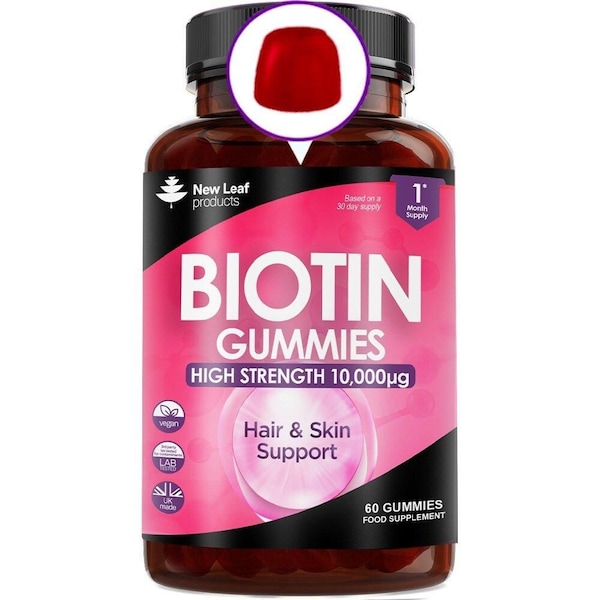 New leaf health Biotin 10,000µg Vegan Gummies For Beauty, Hair, Skin & Nails