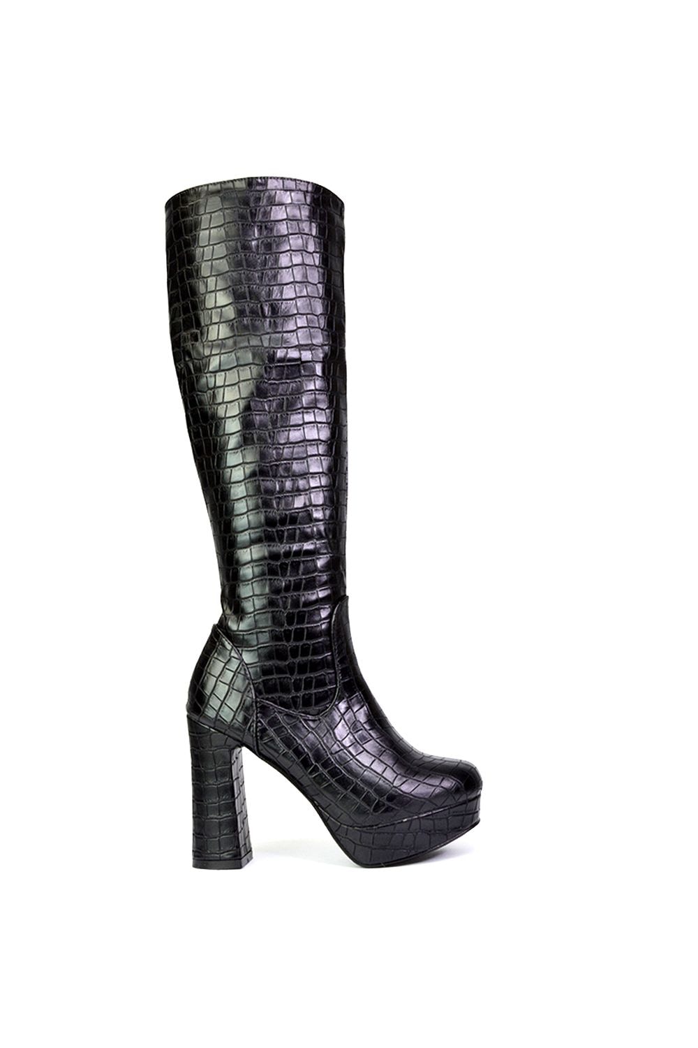 XY London 'Theo' Chunky Block High Heel Platform Knee High Boots image 1