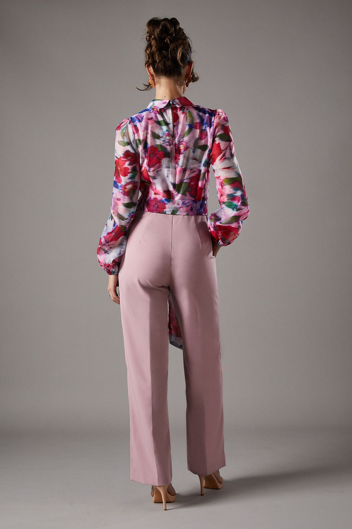 Coast Organza Printed Bodice Jumpsuit Pink image 4