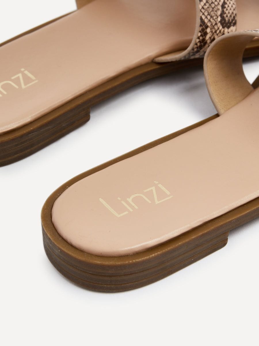 Linzi Vida Snake Print Faux Leather Flat Sandal image 4