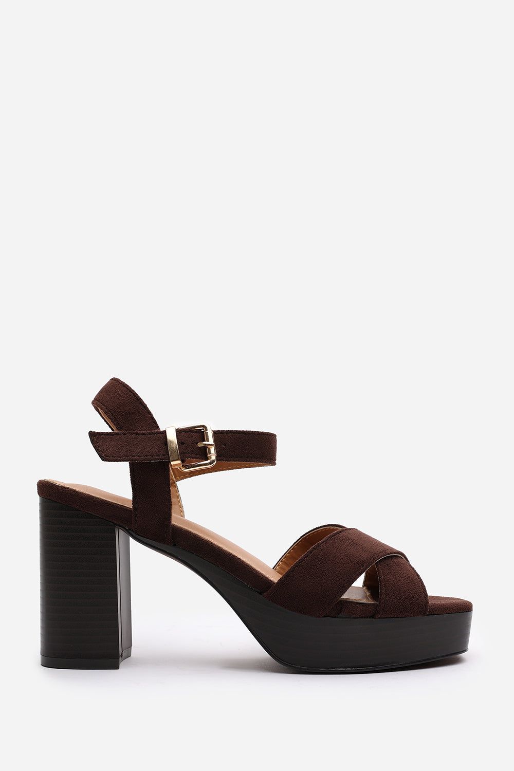Where's That From 'Yvette' Suede Cross Over Platform Sandals With Buckle Strap image 2