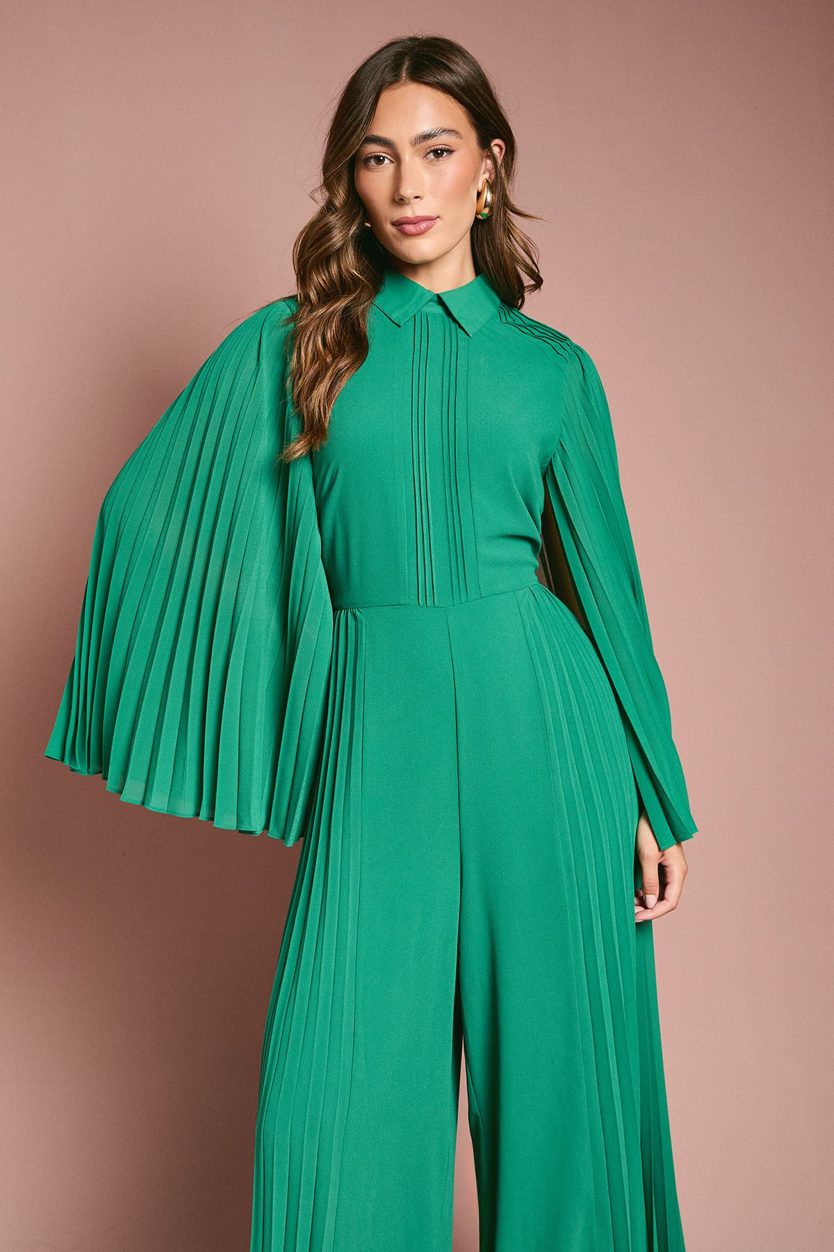 Coast Pleat Wide Leg Jumpsuit Emerald image 2