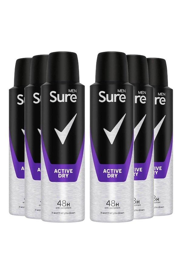 Sure Alcohol-Free Men Motion Sense 'Body Spray Deodorant', 6x150ml