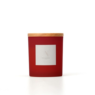 Aroma Naturals Frosted Decadence Glass Candle - Pink Cherry & Vanilla Scent