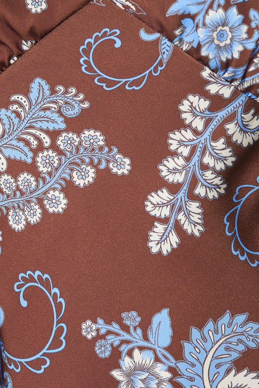 Oasis Occasion Petite Satin Open Back Maxi Dress Chocolate image 5