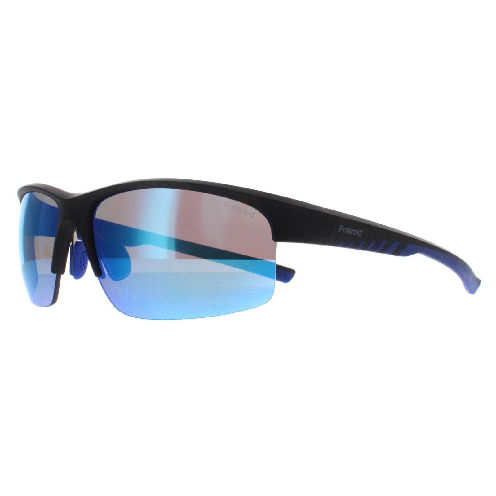 Polaroid Sport Matte Black Blue Blue Mirror Polarized PLD 7018/N/S image 2