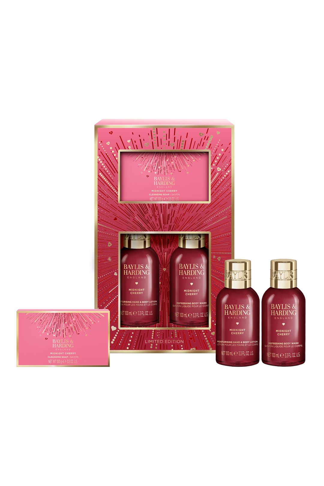 Baylis & Harding Midnight Cherry Make Me Sparkle Bathing Gift Set Multi image 3