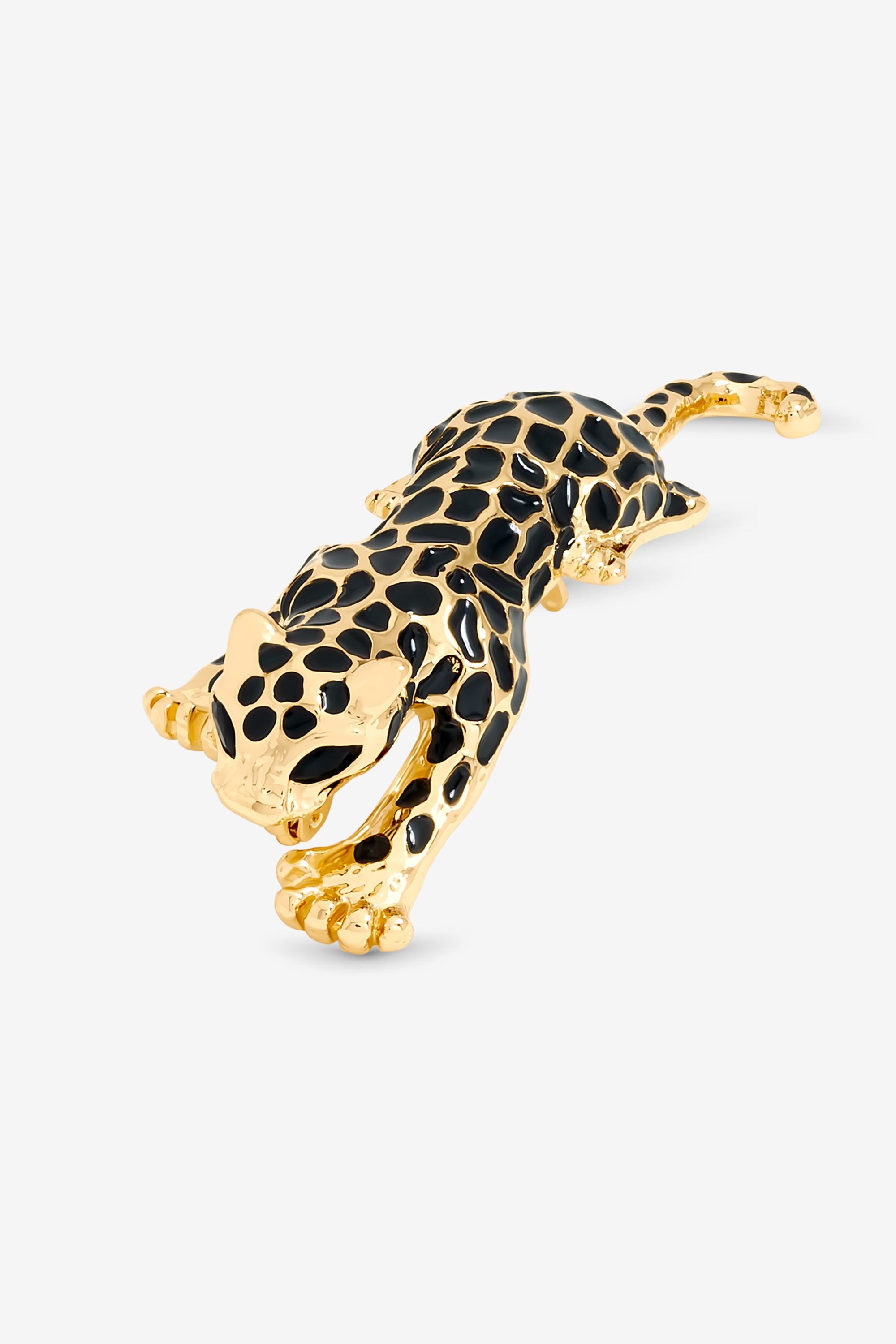 Jon Richard Gold Plated and Jet Lepoard Brooch - Gift Box image 2