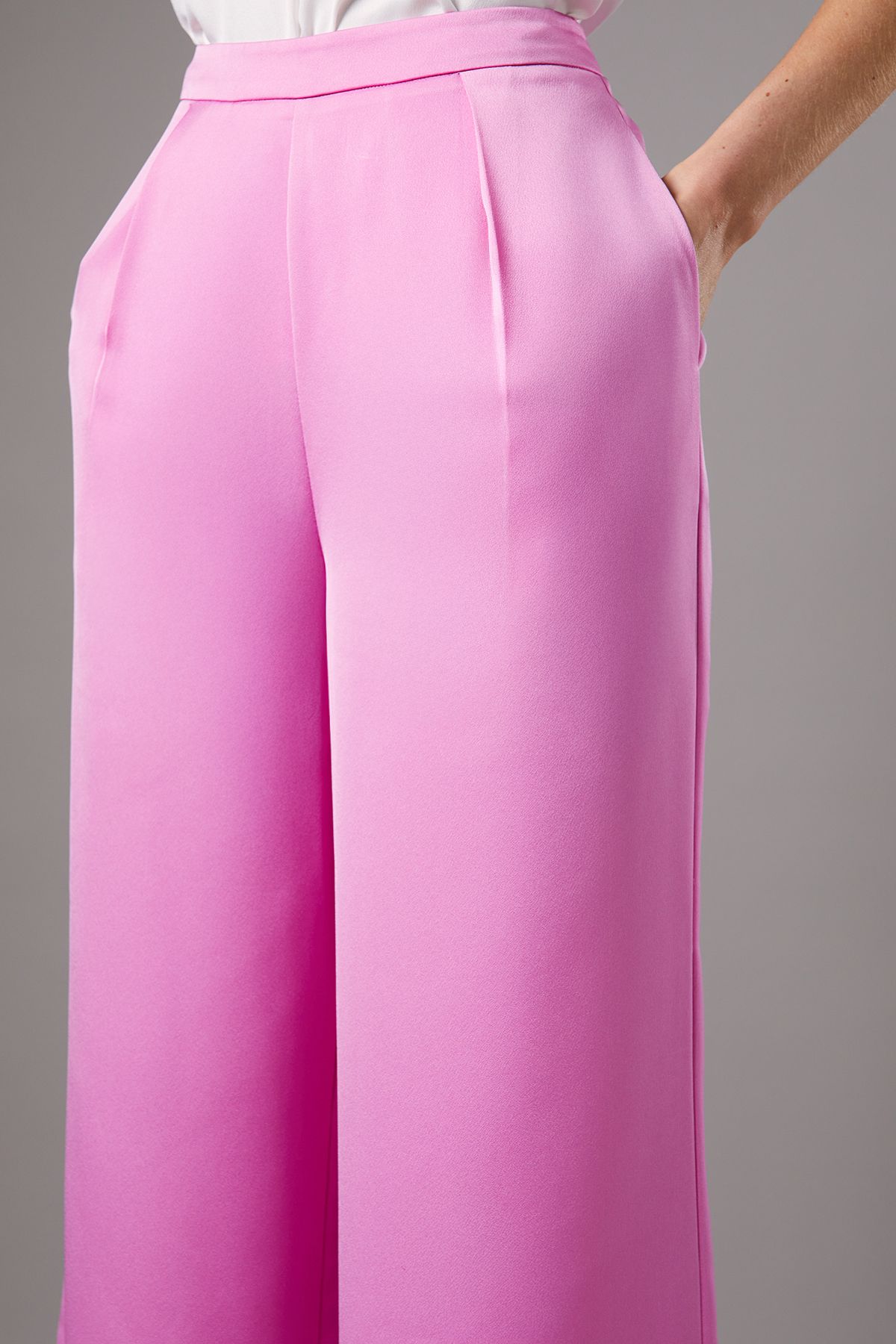 Coast Satin Flare Trouser Magenta image 4