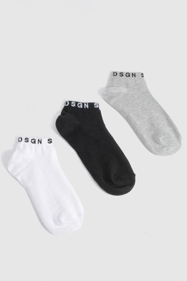 DSGN Studio DSGN Studio 3 Pack Multi Trainer Socks Multi
