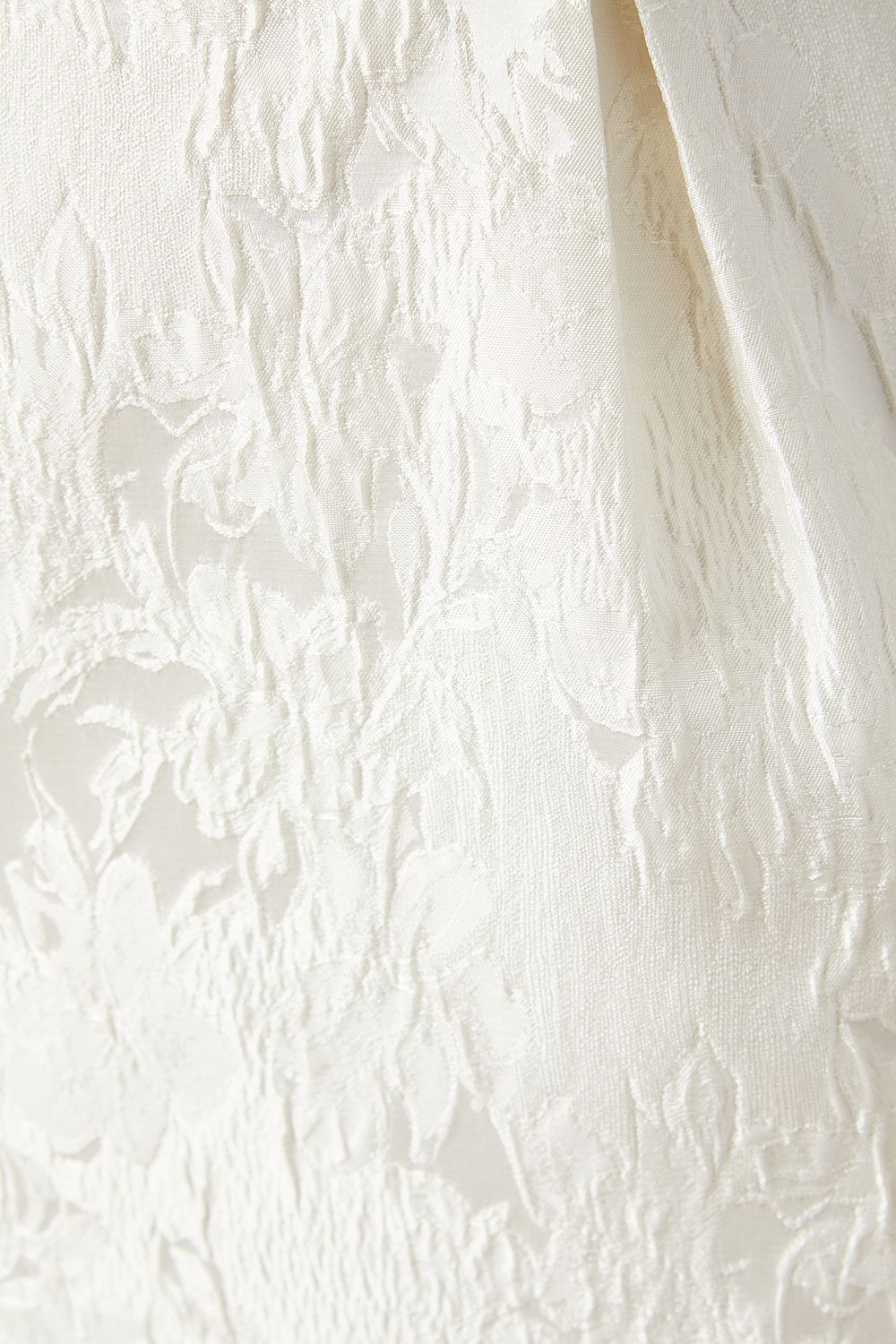 Oasis Cross Back Column Jacquard Wedding Dress With Bow Midi Detail Ivory image 5