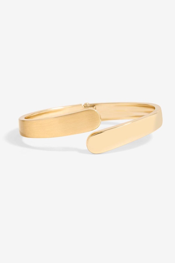 Jon Richard Gold Plated Polished And Satin Open Hinge Bangle