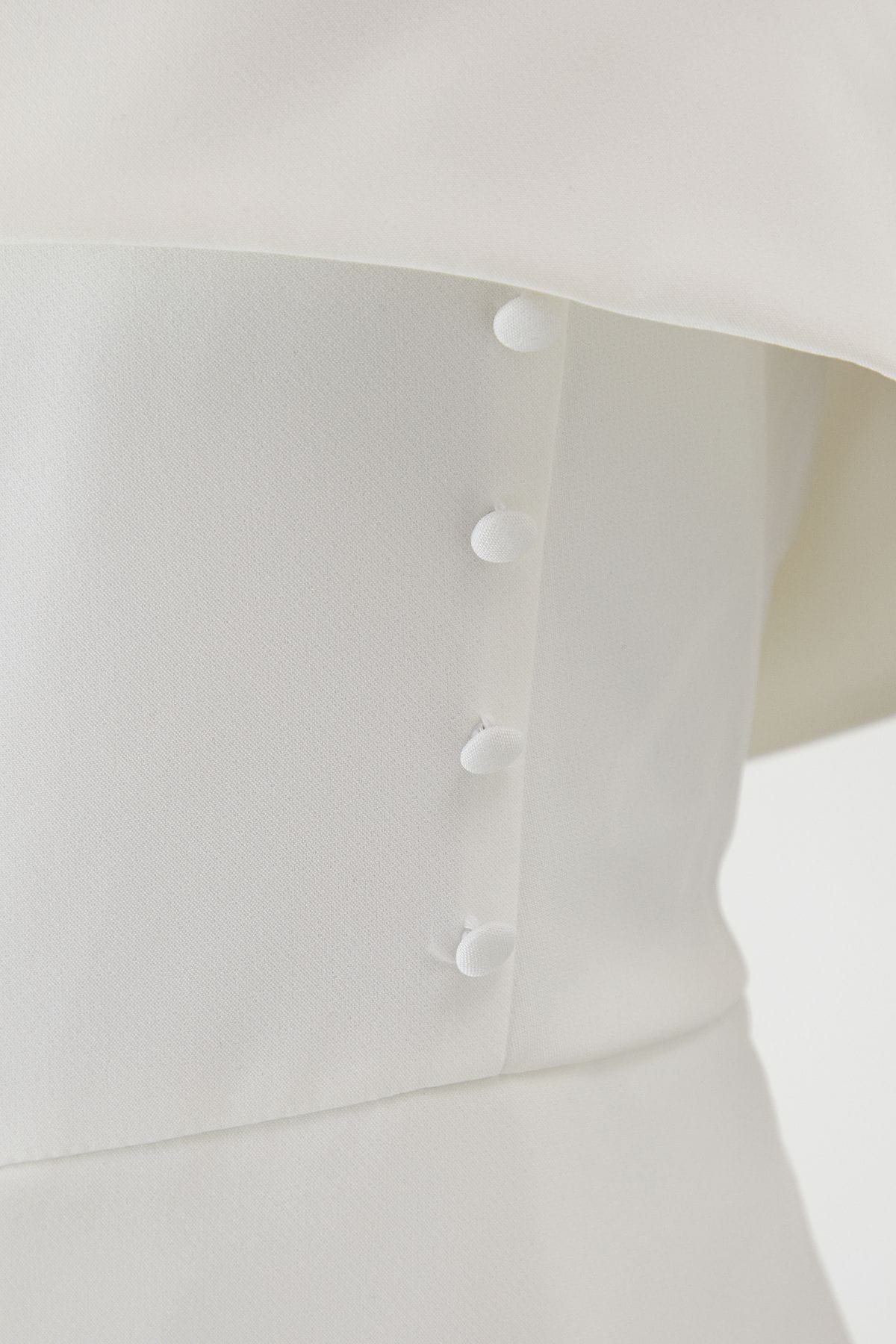 MissPap Bandeau Fold Over Button Skort Playsuit White image 5