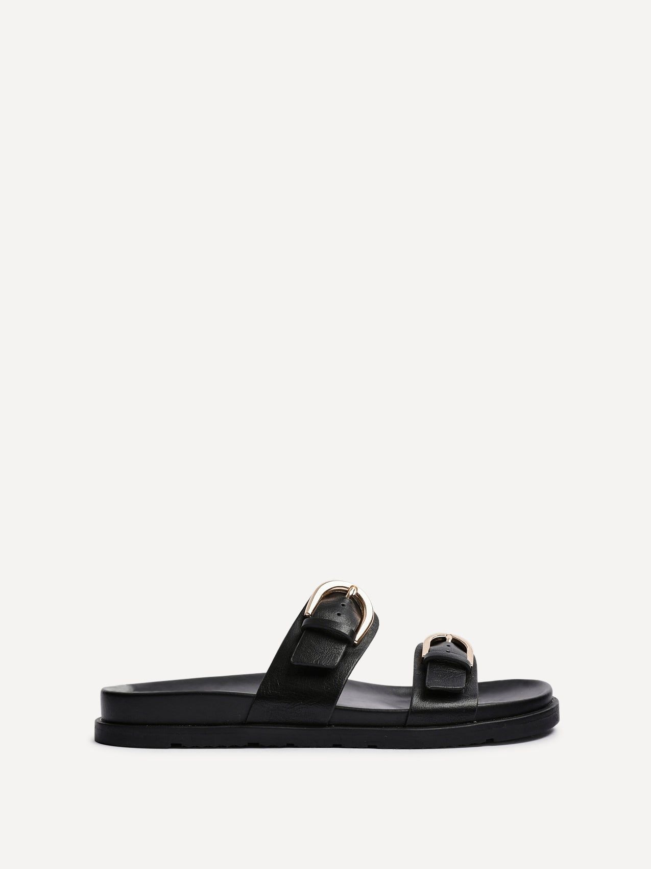 Linzi Miko Black Faux Leather Flat Sandal image 1