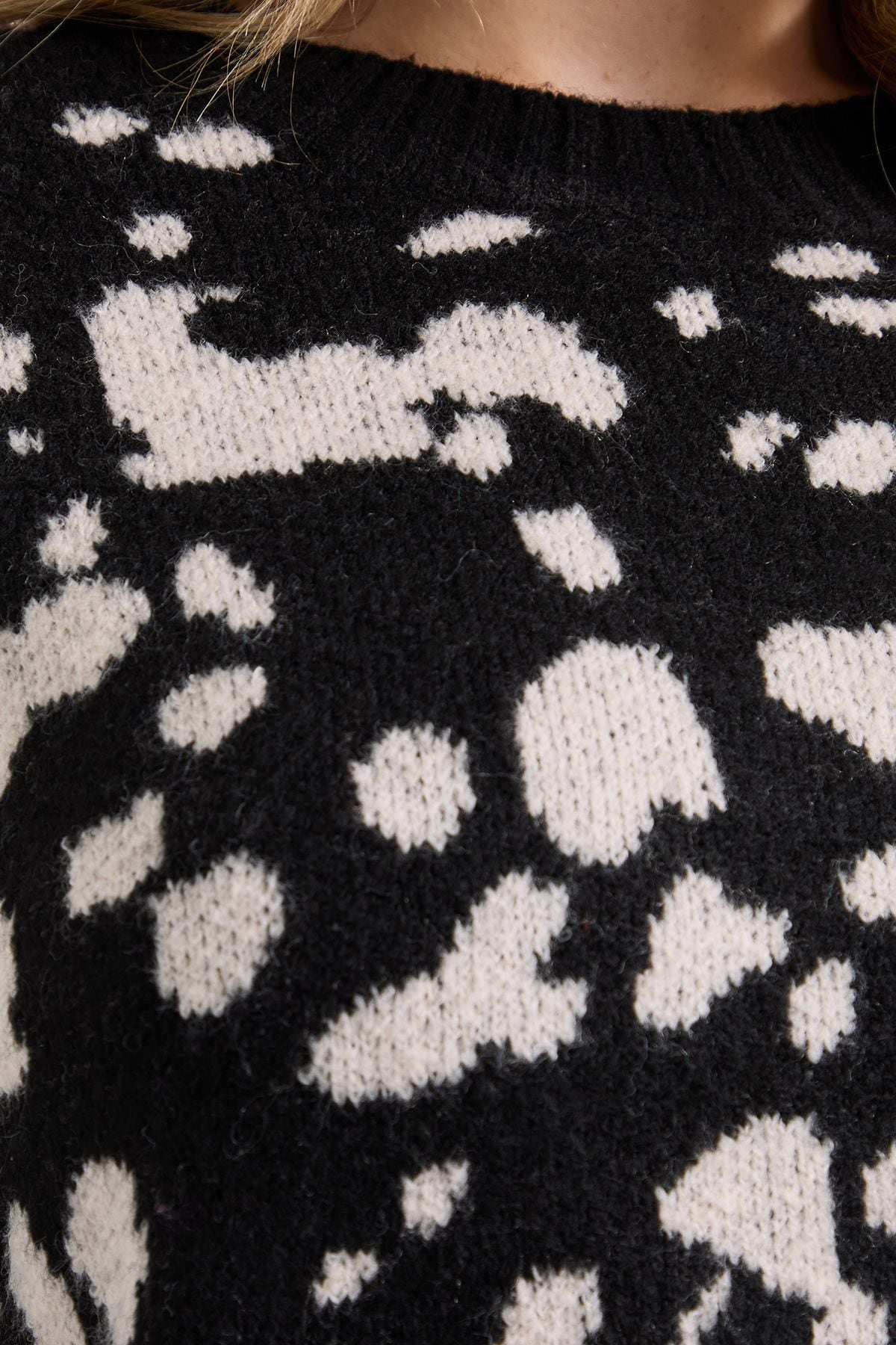 Dorothy Perkins Animal Jacquard Crew Jumper Mono image 5