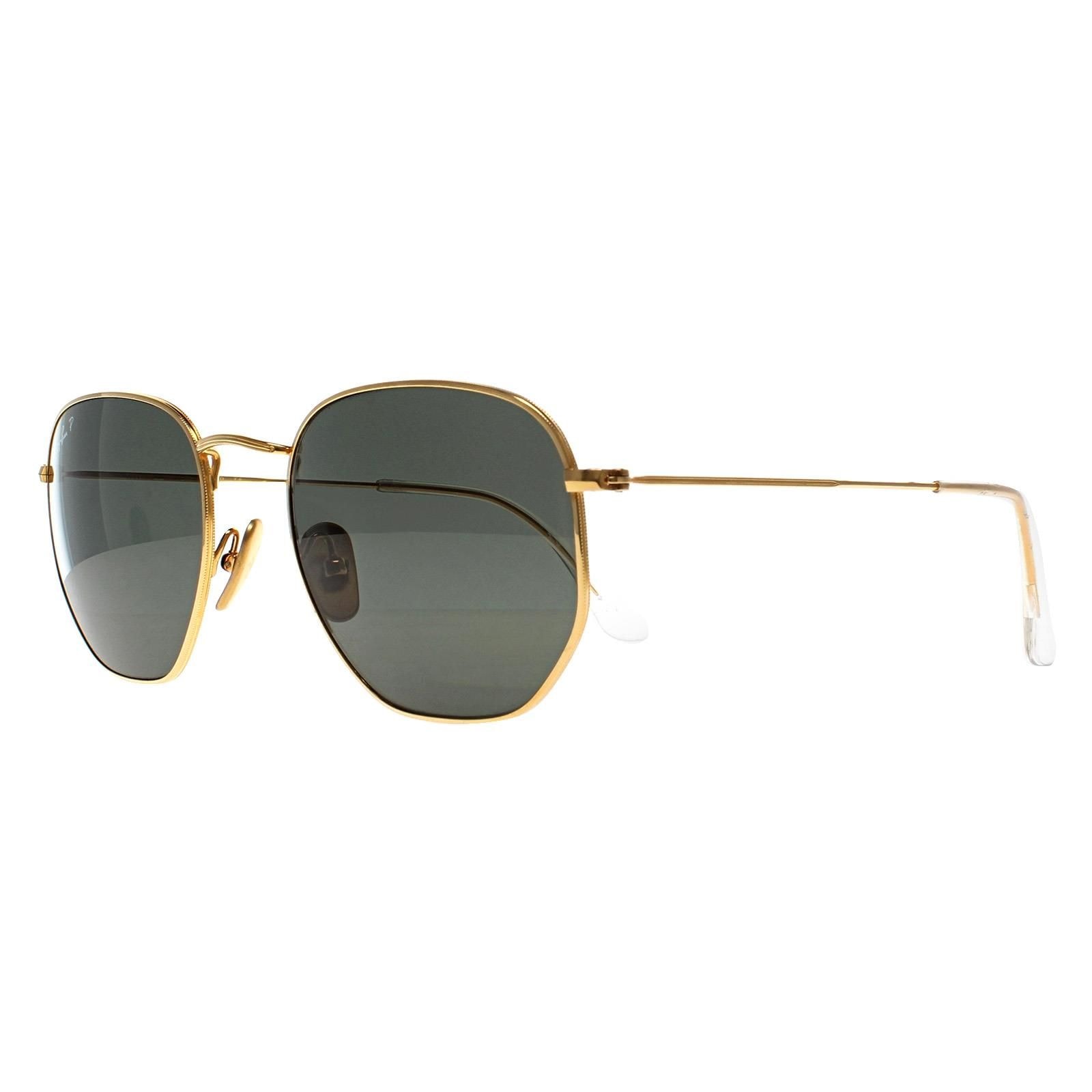 Ray-Ban Square Polished Gold Green G-15 Polarized Hexagonal Titanium RB8148 image 2