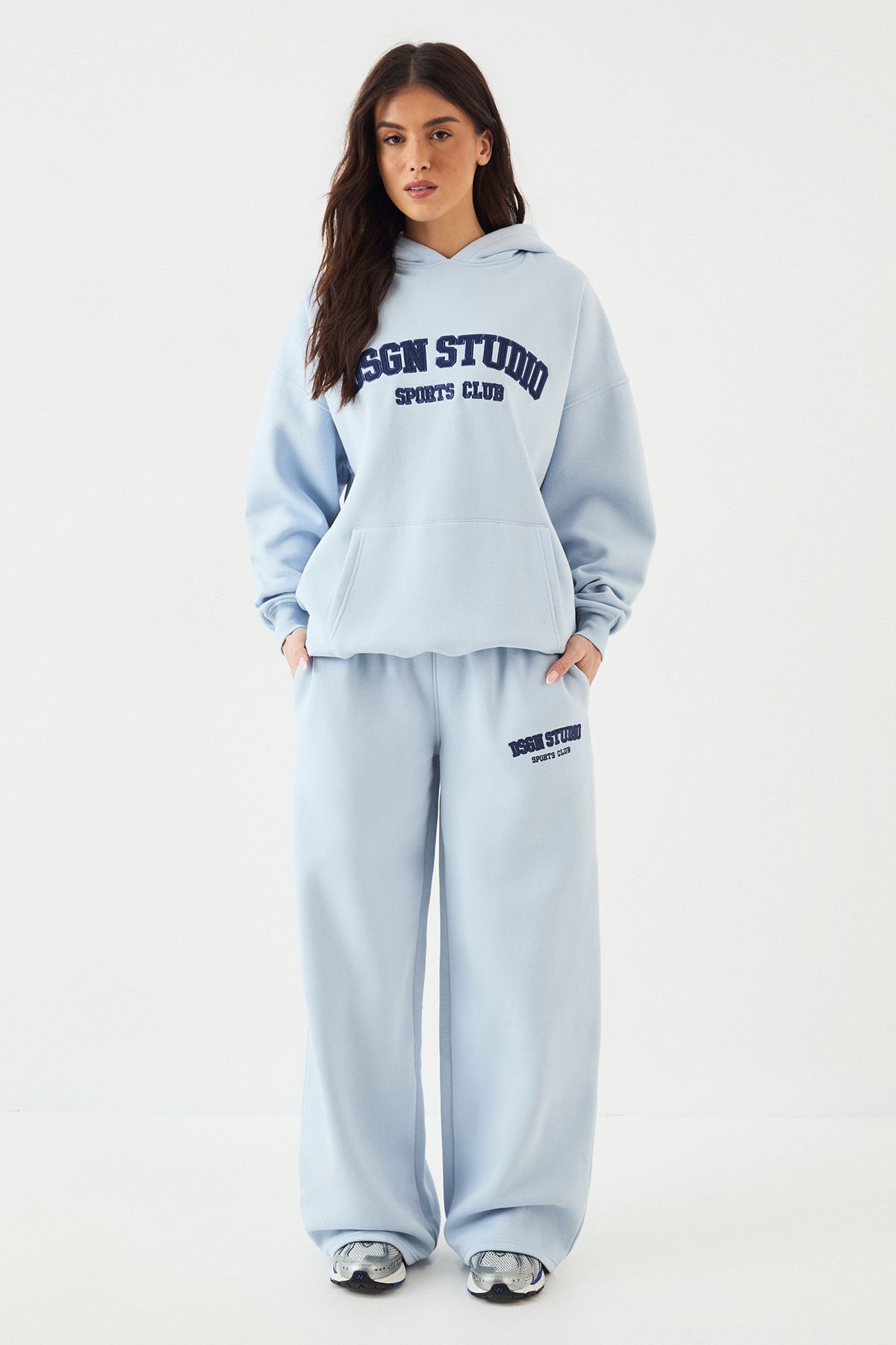 DSGN Studio DSGN Studio Applique Oversized Hoodie Light Blue image 5