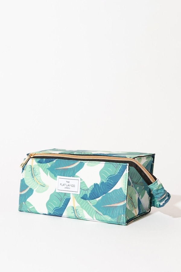 The Flat Lay Co Tropical Open Flat Makeup Box Bag Multi