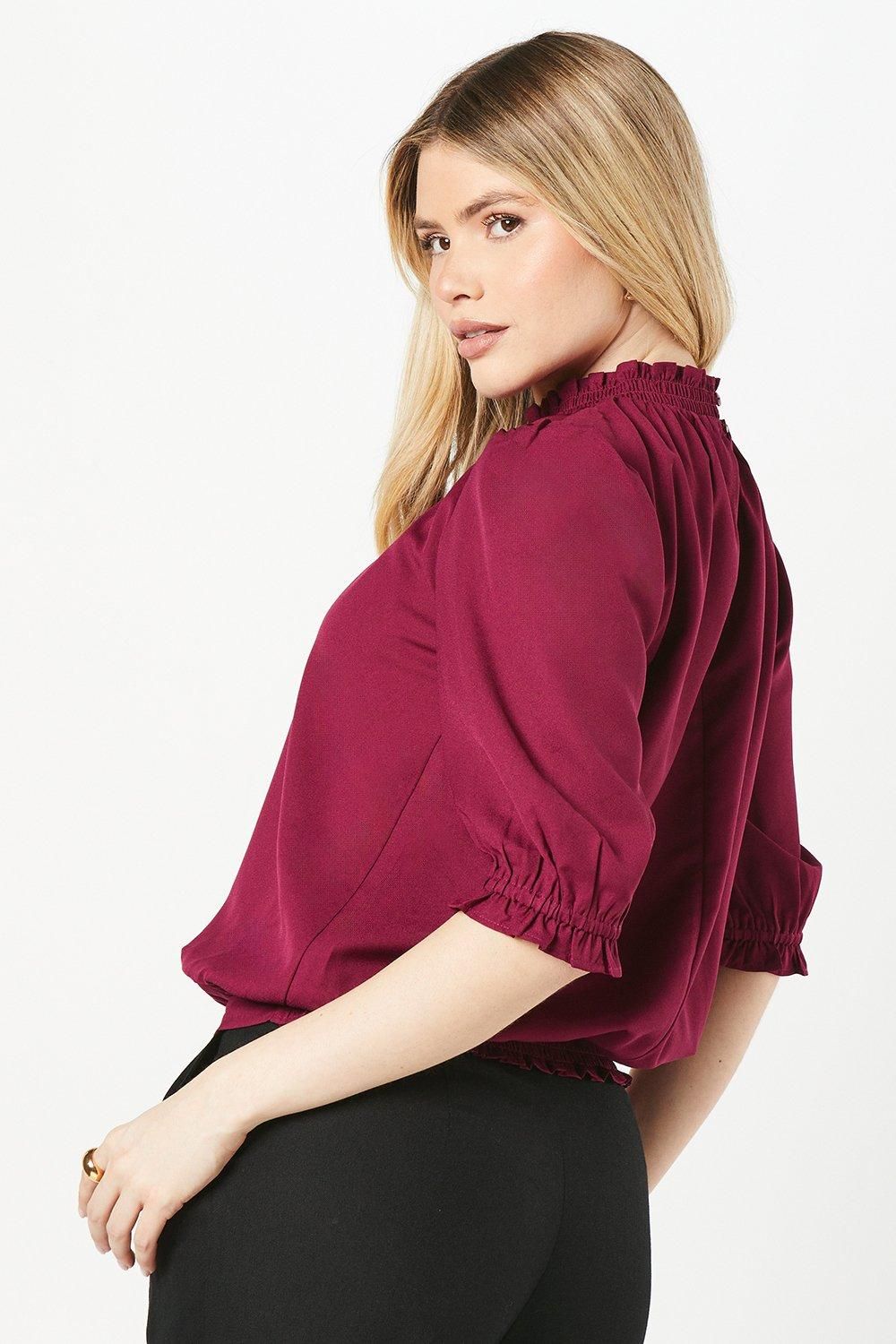 Dorothy Perkins Half Sleeve Blouse Berry image 3