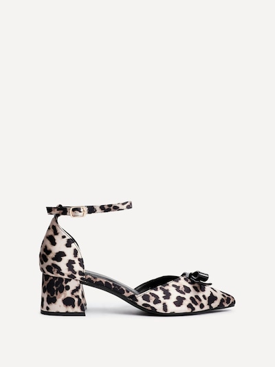 Linzi Orla Leopard Print Scuba Low Block Court Heel