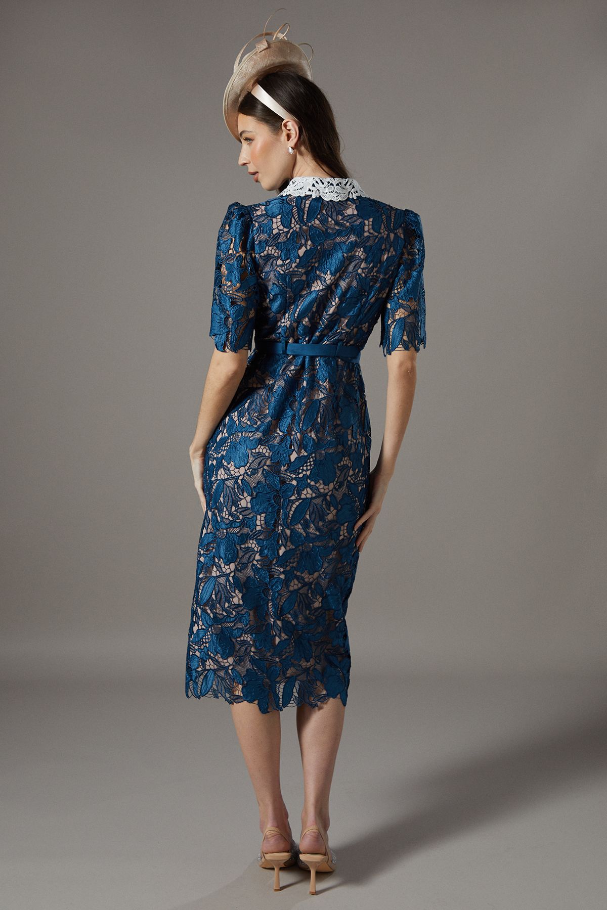 Coast Lace Shirt Dress Contrast Colour Slate Blue image 3