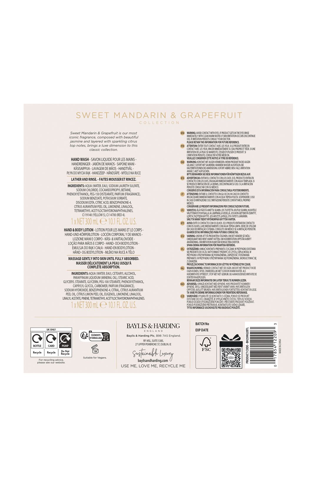 Baylis & Harding Sweet Mandarin & Grapefruit Luxury Hand Care Gift Set Multi image 7