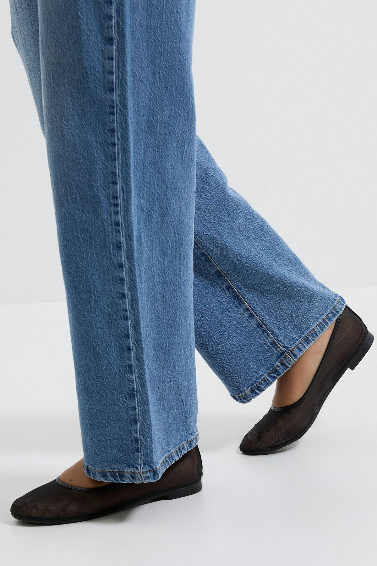 Dorothy Perkins Erica Mesh Ballerinas Black image 1