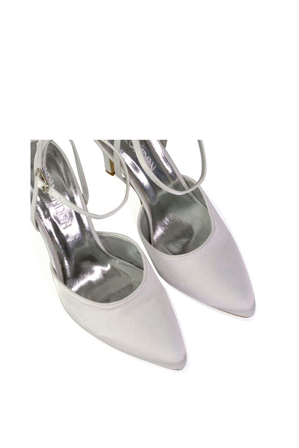 XY London 'Liliane' 2 Part Pointed Toe Satin Shoes Stiletto Heel image 5