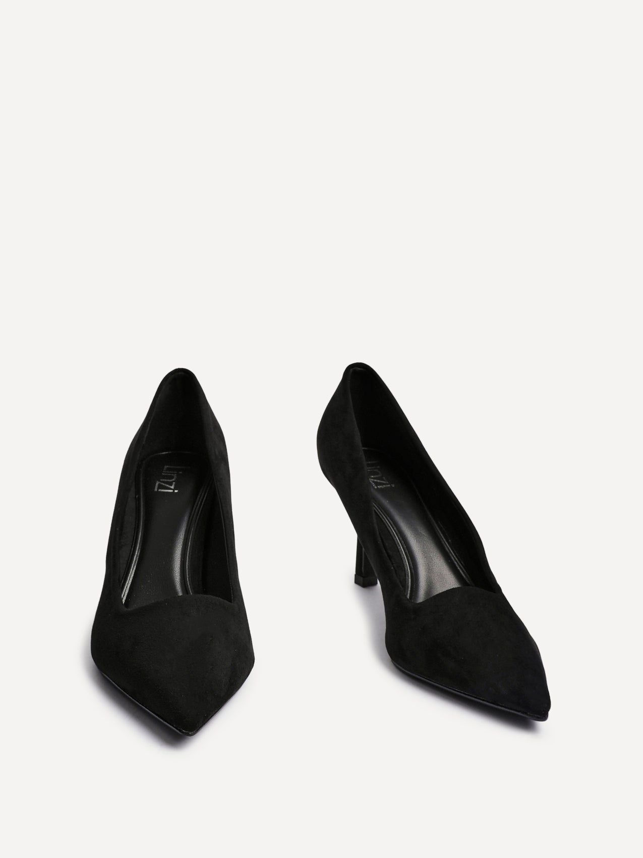 Linzi Kat Black Faux Suede Court Heels image 3