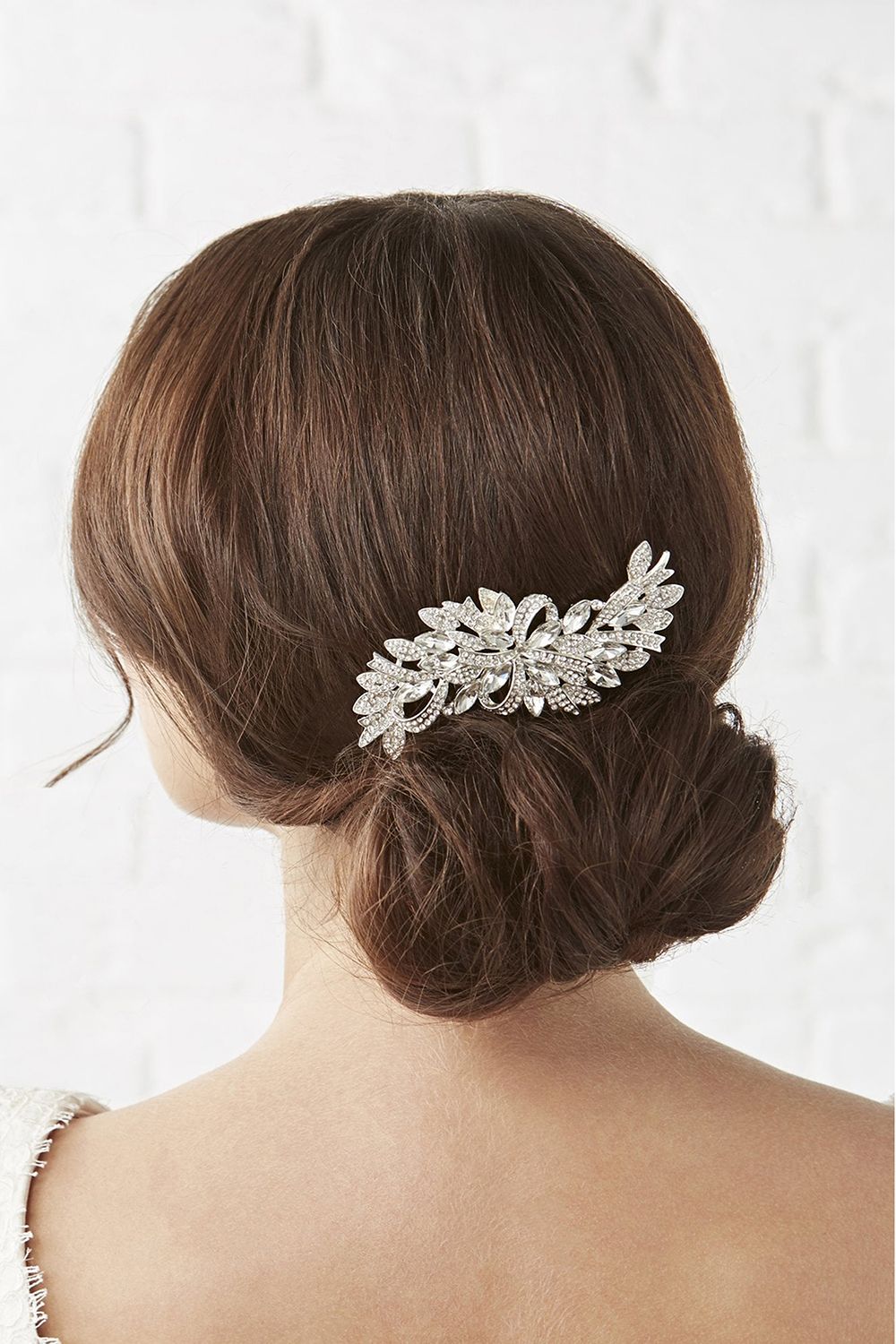 Jon Richard Louisa Silver Navette Crystal Ribbon Swirl Comb image 3