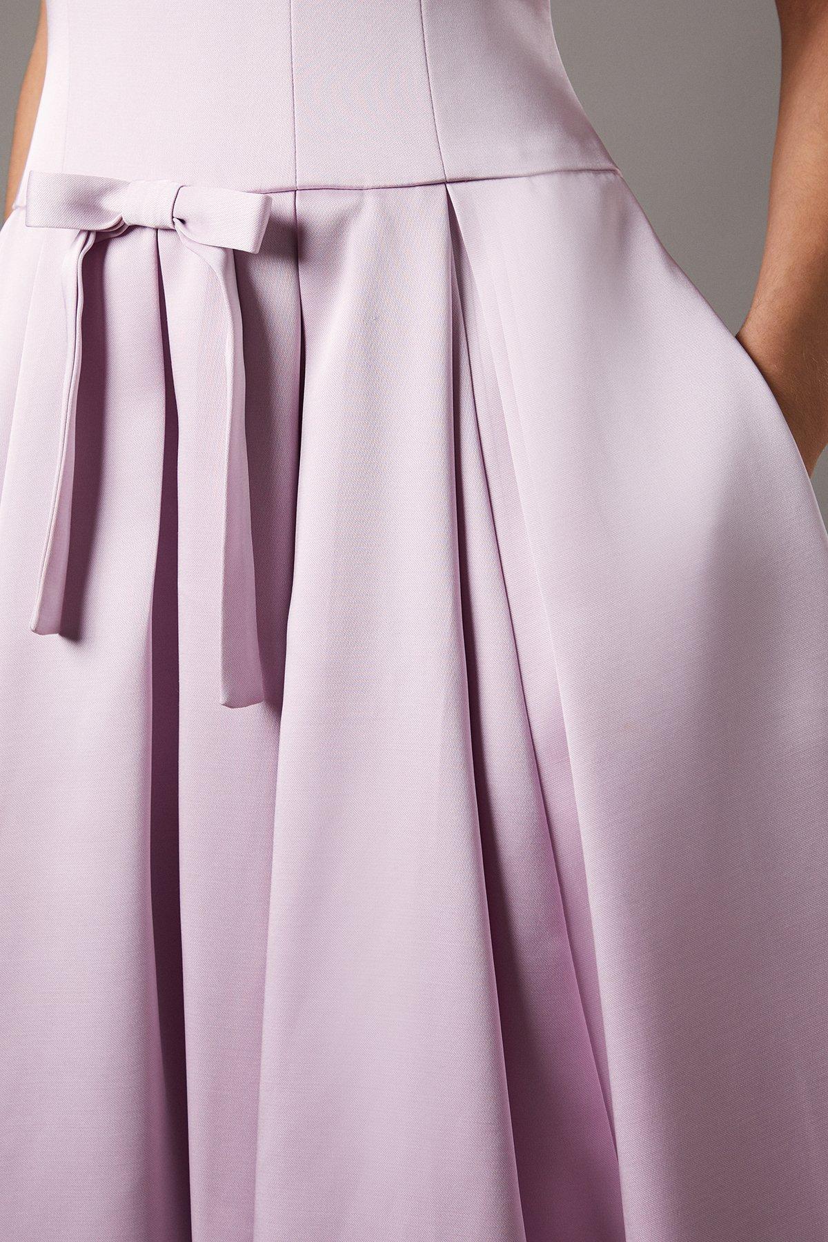 Coast Drop Waist Bow Detail Midi Dress Lilac image 4