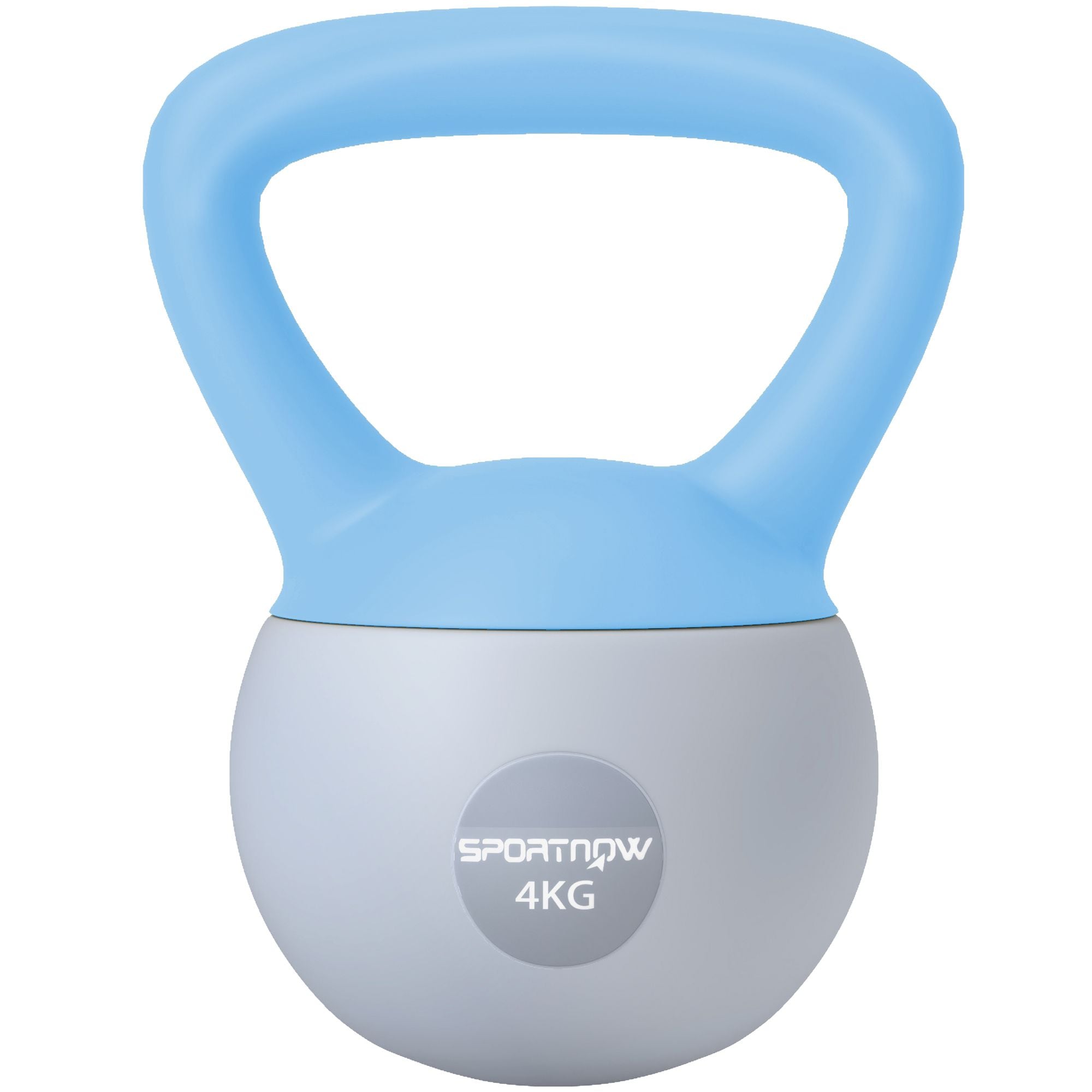 SPORTNOW 4KG Kettlebell w/ Soft Body, Non-Slip Handle, Light Blue and Grey image 2