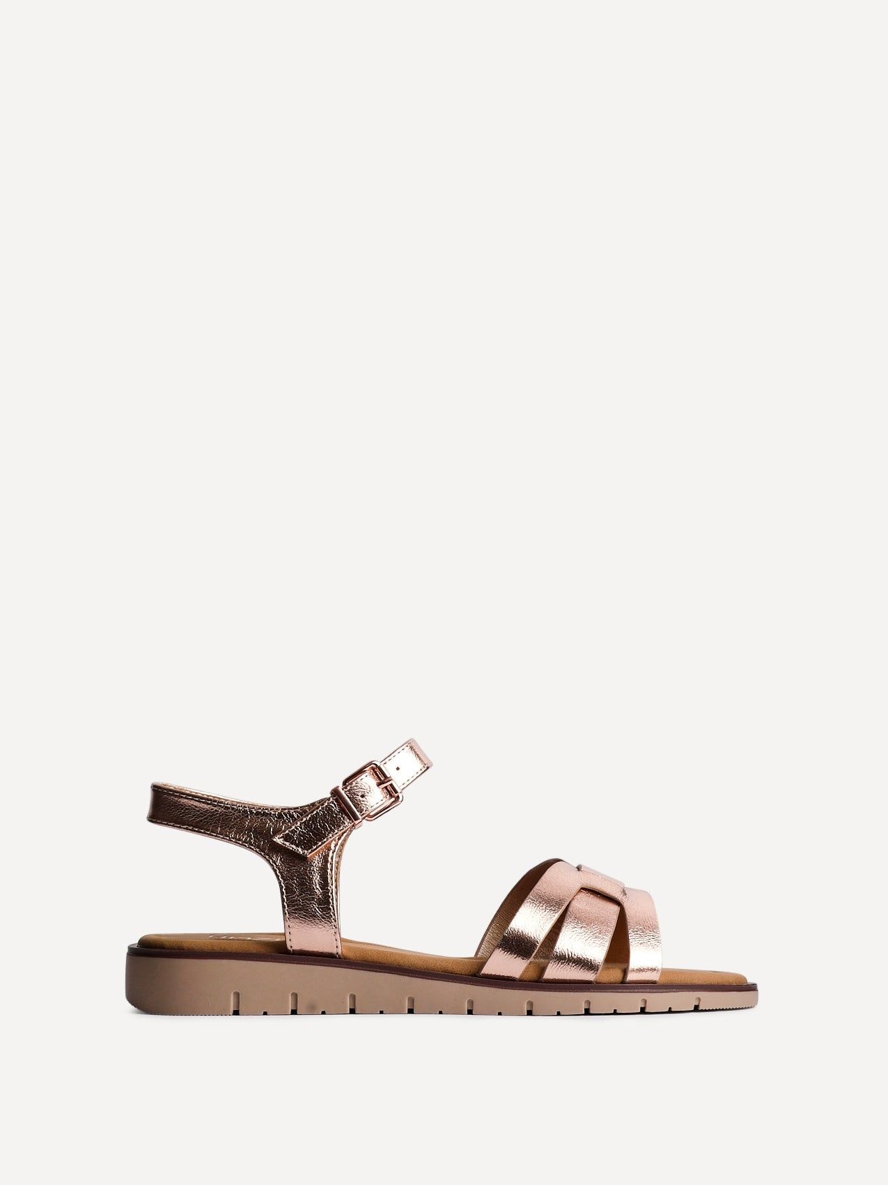 Linzi Twirl Wide Fit Rose Gold Sandals