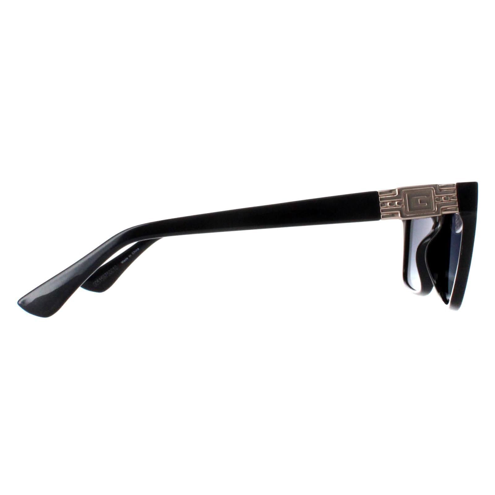 Guess Rectangle Shiny Black Smoke Polarized GU7869 image 4