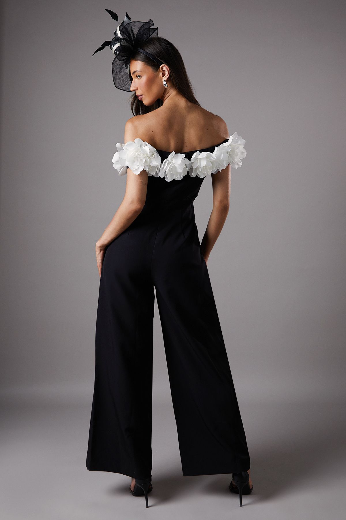 Coast 3D Flower Bardot Jumpsuit Mono image 3
