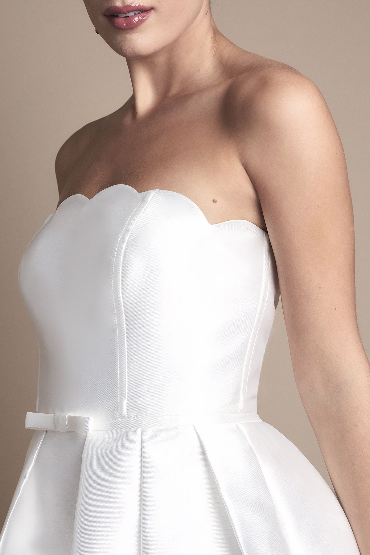 Coast Scalloped Strapless Midi Wedding Dress Ivory image 5