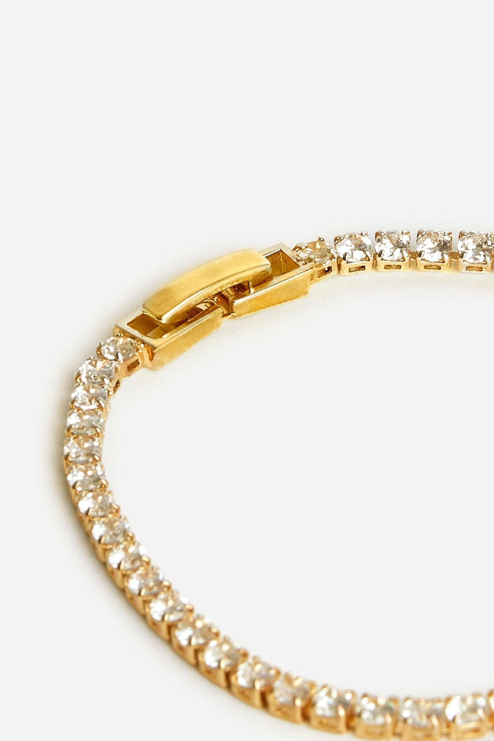 Linzi Wedlock Gold Crystal Thin Tennis Bracelet image 3