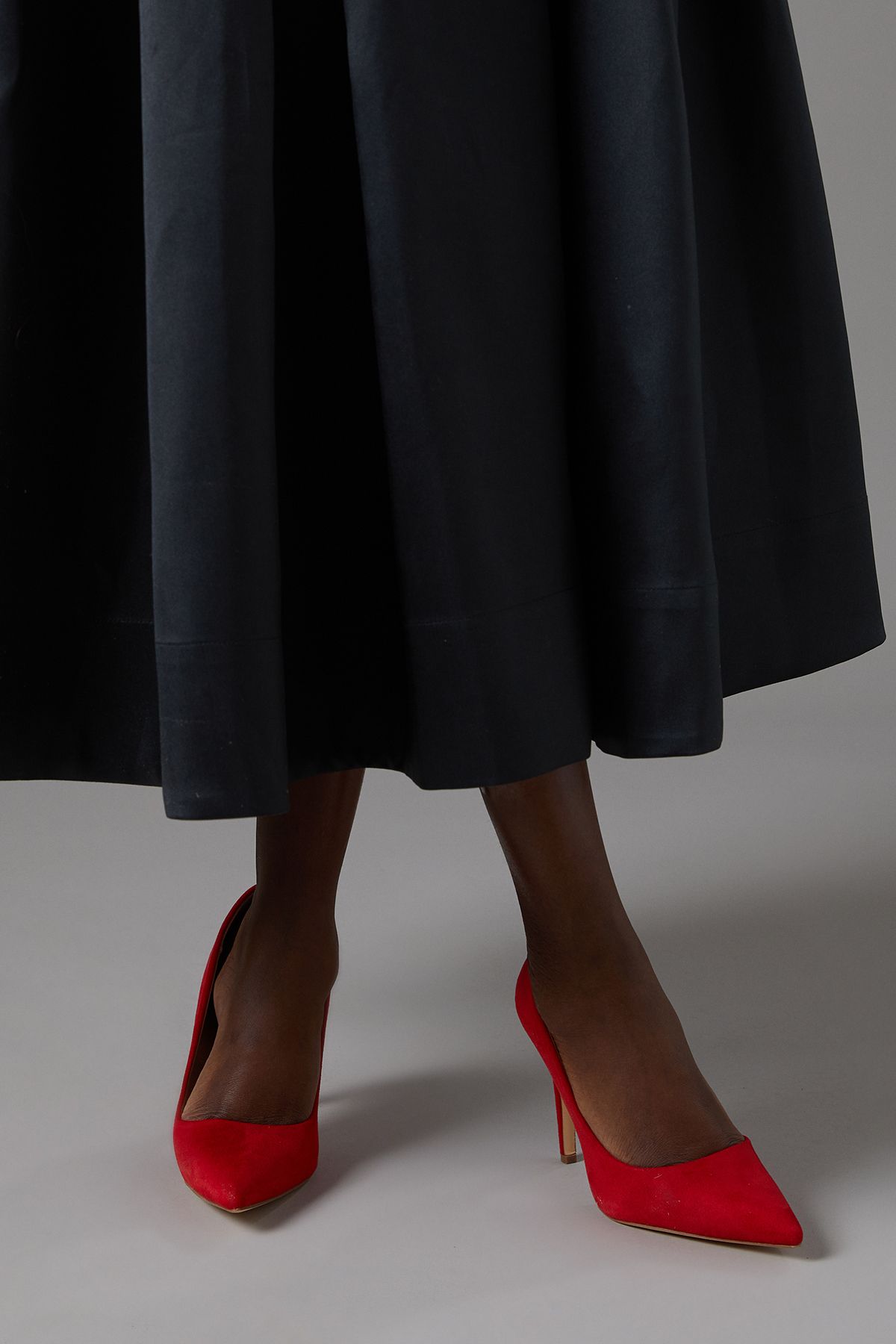 Coast Zorana Faux Suede High Stiletto Heel Court Shoes Red image 3