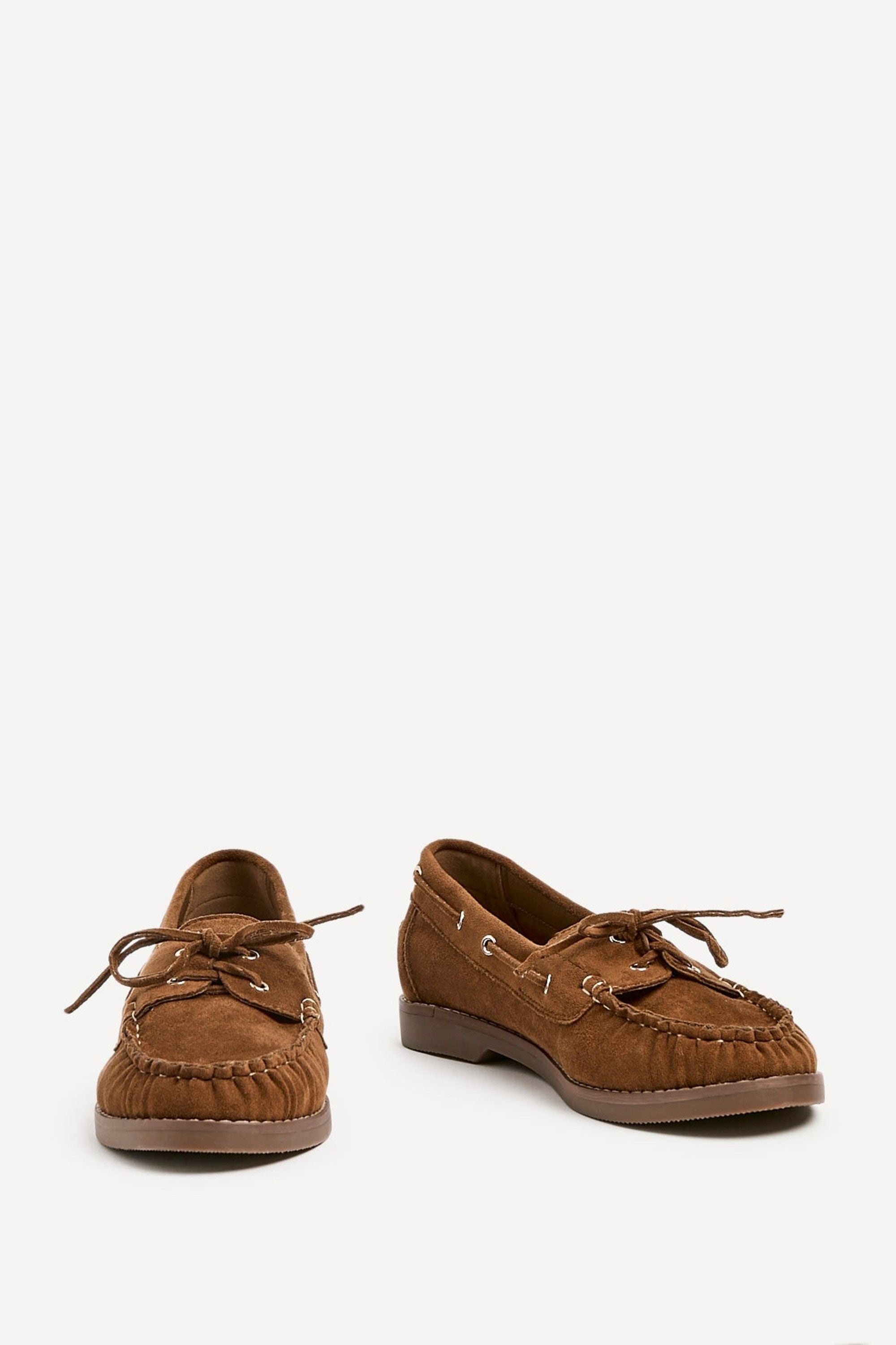 Linzi Frame Tan Faux Suede Boat Shoes image 3