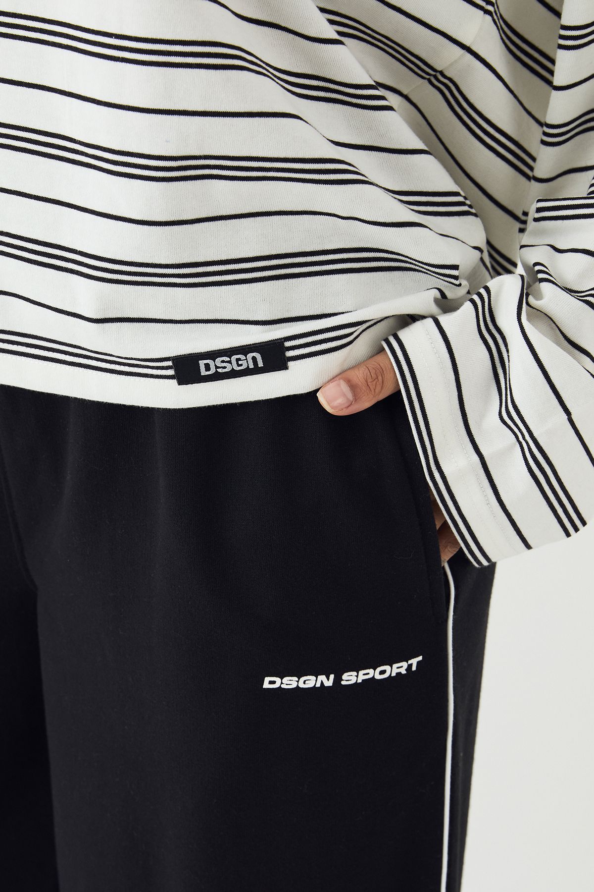 DSGN Studio DSGN Studio Stripe Collared Rugby Top Ecru image 4