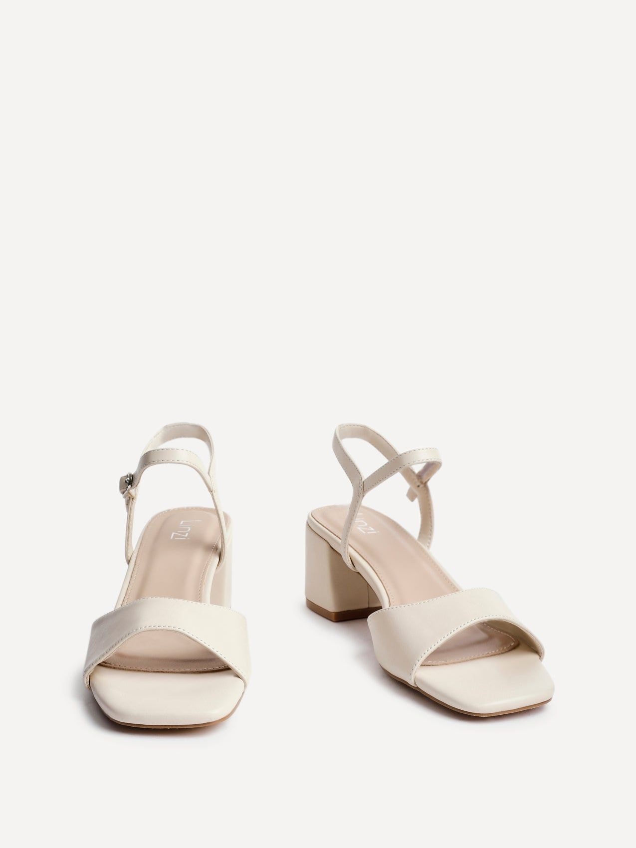 Linzi Darlene Nude Faux Leather Low Heeled Sandals image 3